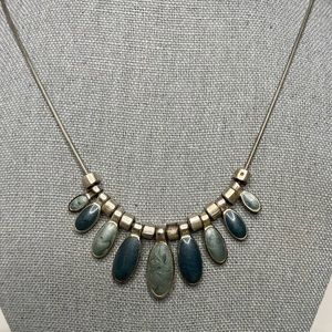 Beautiful Blue Oval Stone Necklace - Vintage